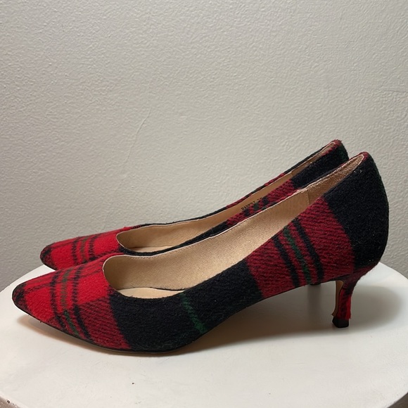 ESSENTIEL ANTWERP Raberi Tartan Kitten Heels Wool Plaid - Picture 2 of 14